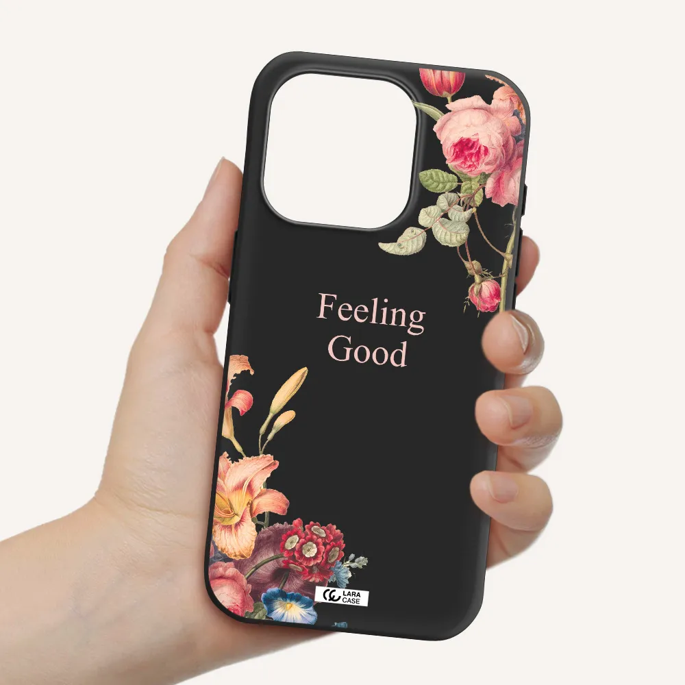 A Close-Up Of Flowers Apple Iphone 15 Pro Silicone Black Case