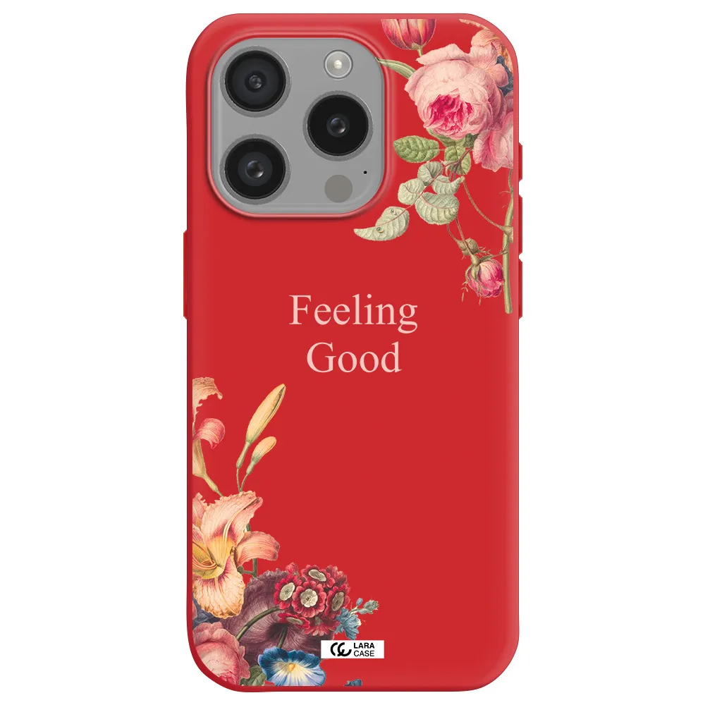 A Close-Up Of Flowers Apple Iphone 15 Pro Silicone Imperial Red Case