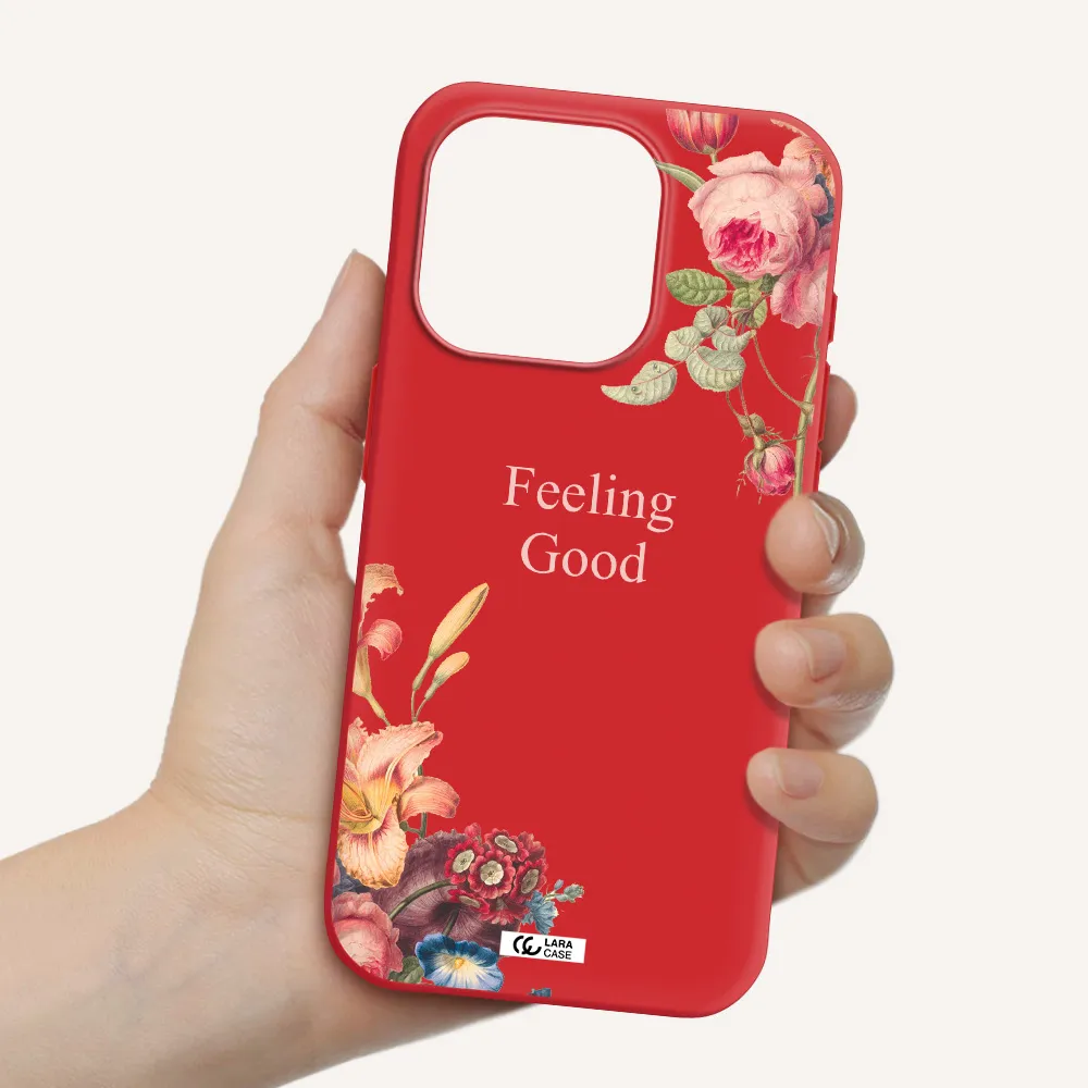 A Close-Up Of Flowers Apple Iphone 15 Pro Silicone Imperial Red Case