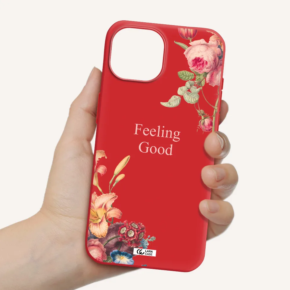A Close-Up Of Flowers Apple Iphone 15 Silicone Imperial Red Case