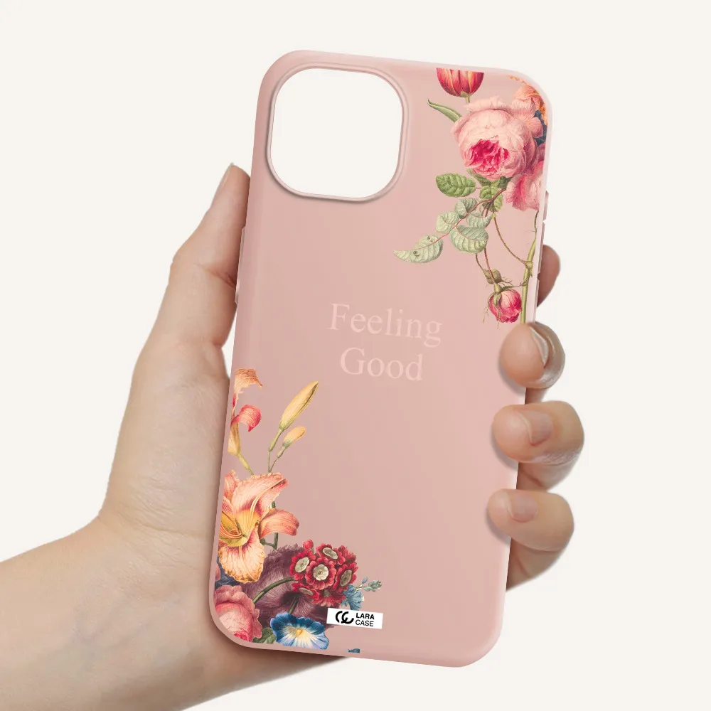 A Close-Up Of Flowers Apple Iphone 15 Silicone Pastel Pink Case