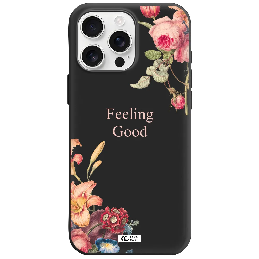 A Close-Up Of Flowers Apple Iphone 16 Pro Max Silicone Black Case
