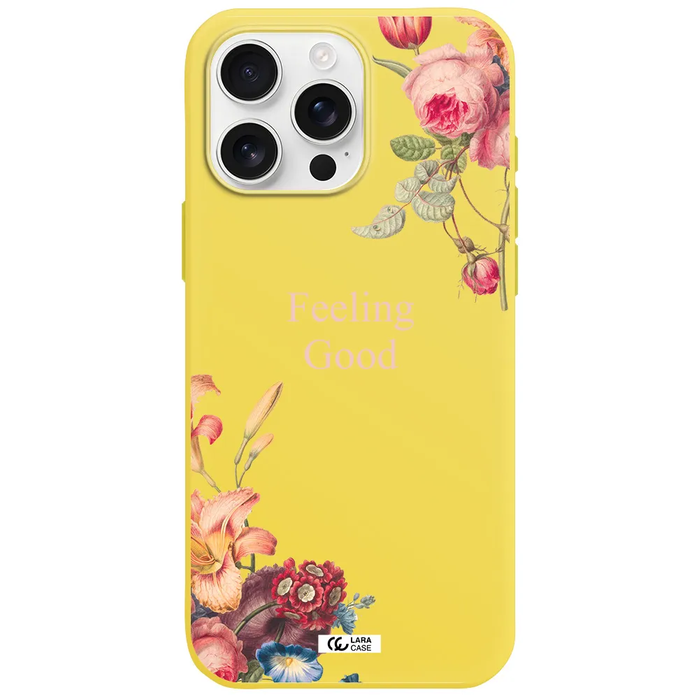 A Close-Up Of Flowers Apple Iphone 16 Pro Max Silicone Canary Yellow Case