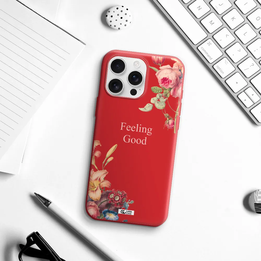 A Close-Up Of Flowers Apple Iphone 16 Pro Max Silicone Imperial Red Case