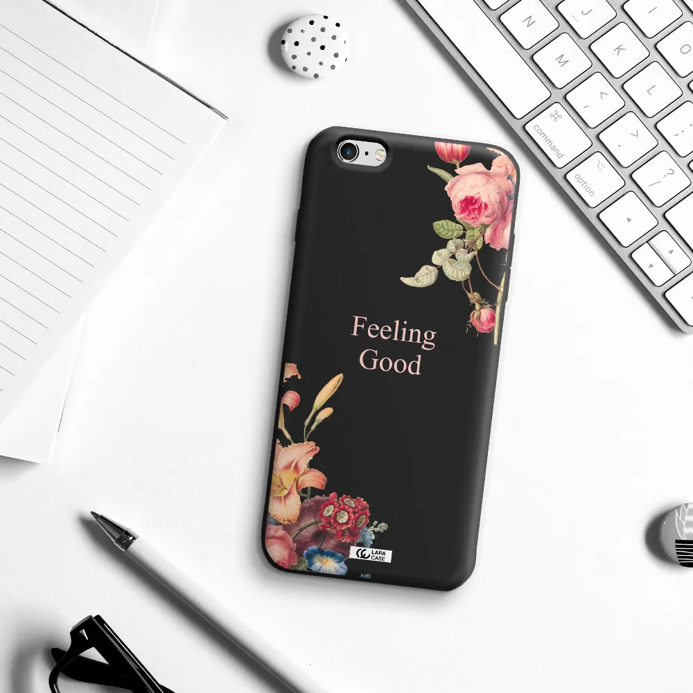 a close-up of flowers Apple iPhone 6 plus Silicone black Case