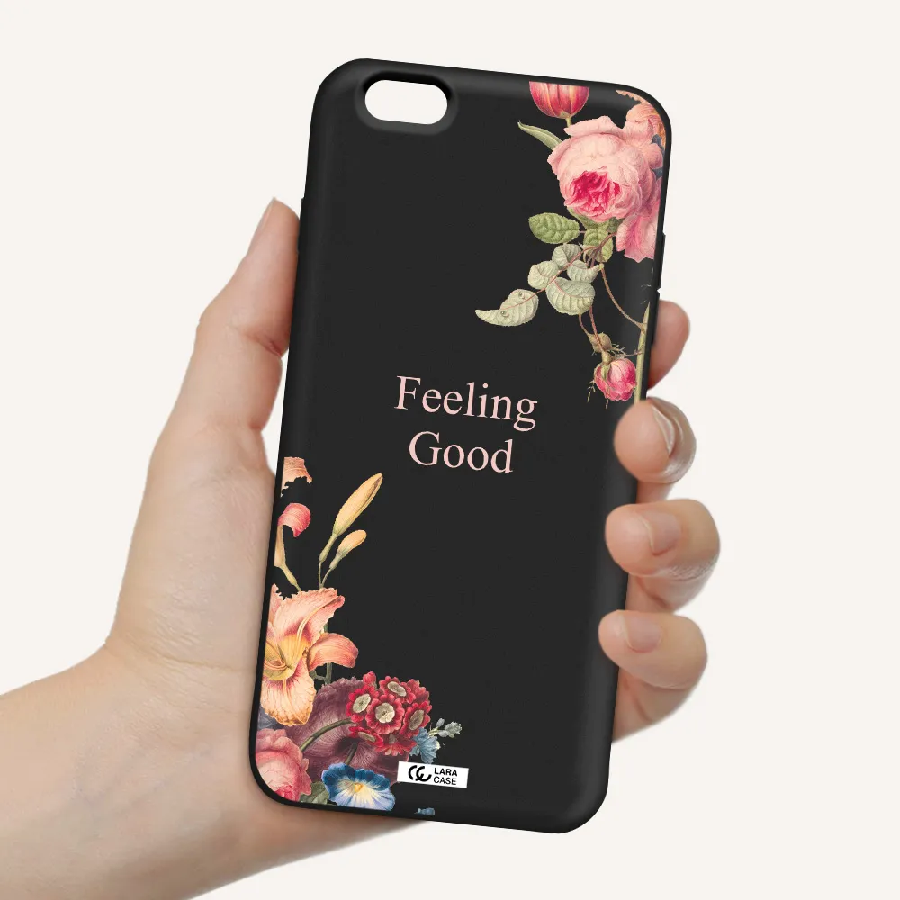 a close-up of flowers Apple iPhone 6 s plus Silicone black Case