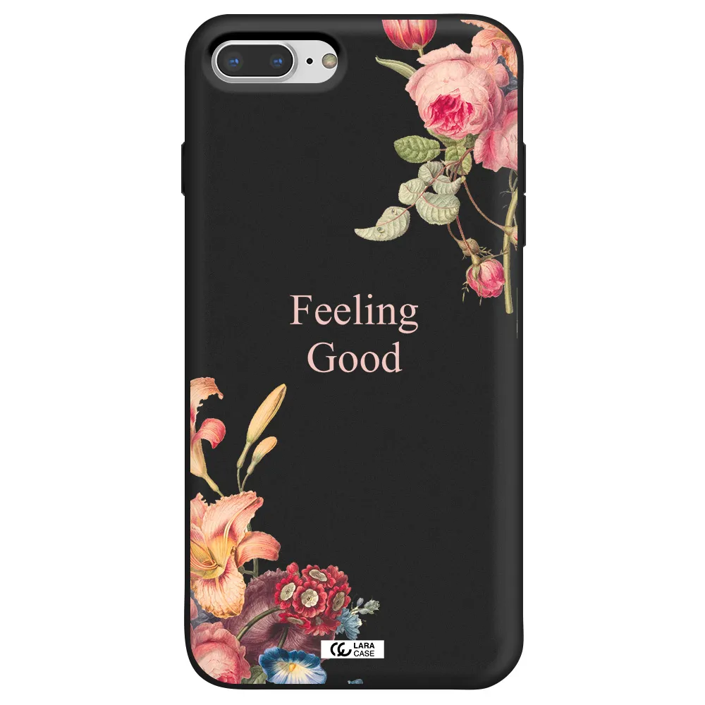 a close-up of flowers Apple iPhone 7 plus Silicone black Case