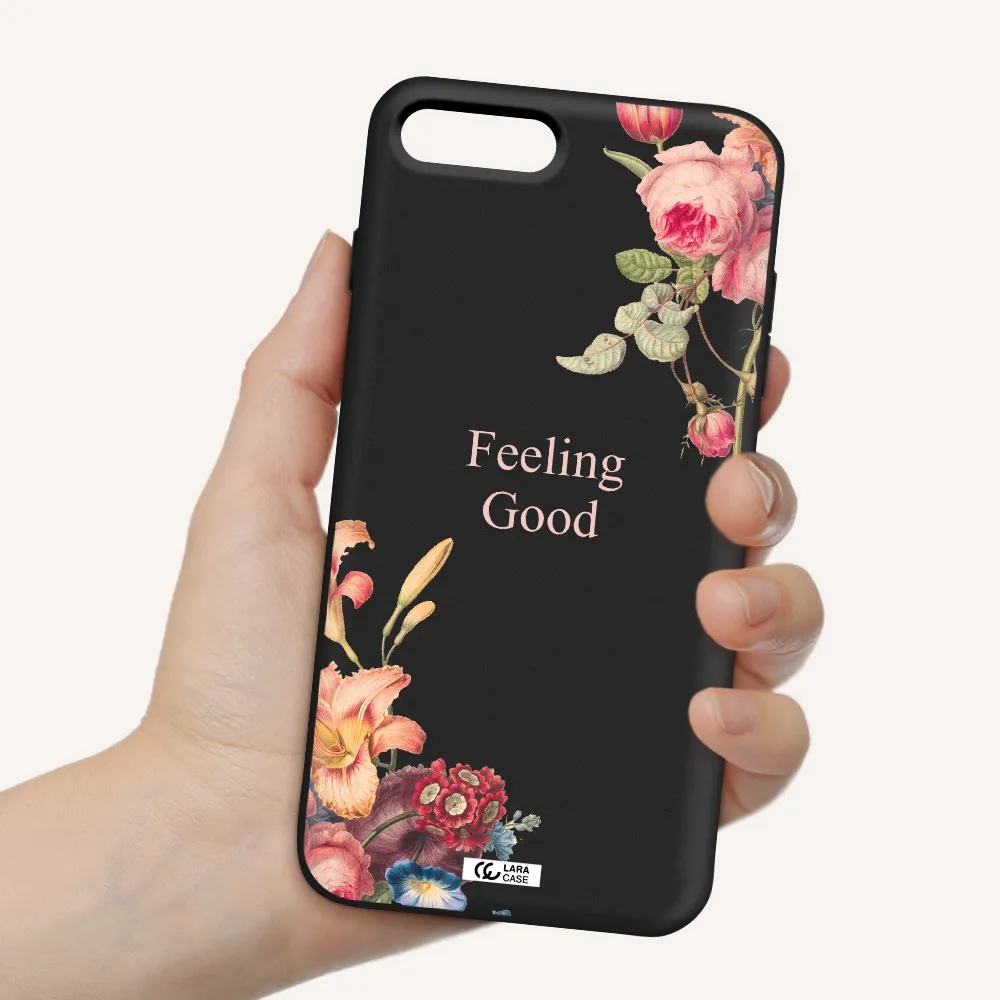 a close-up of flowers Apple iPhone 7 plus Silicone black Case