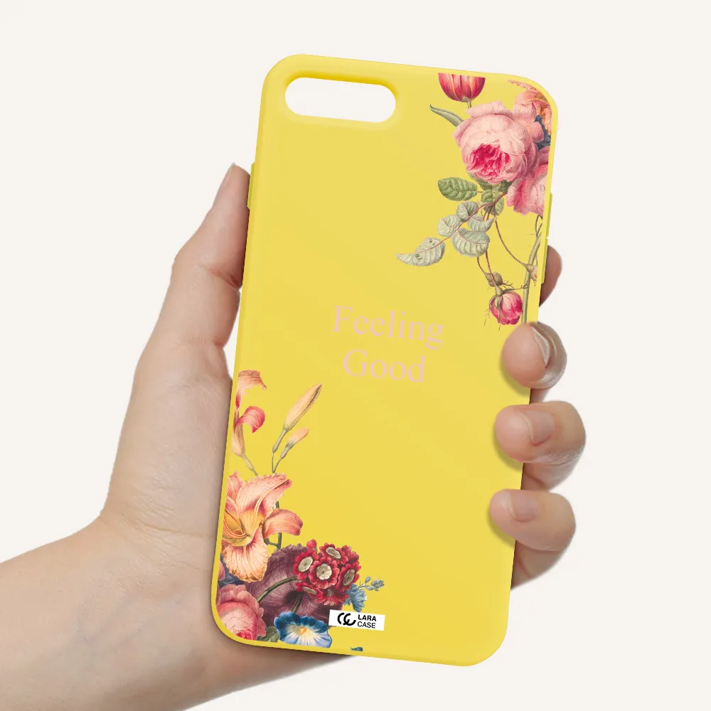 a close-up of flowers Apple iPhone 7 plus Silicone canary yellow Case