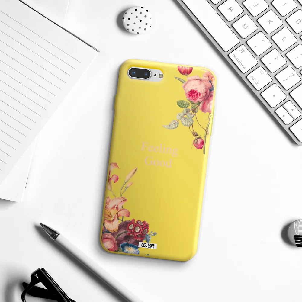 a close-up of flowers Apple iPhone 7 plus Silicone canary yellow Case