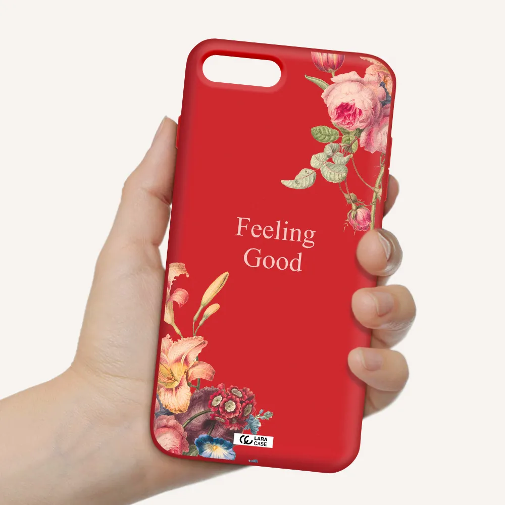 a close-up of flowers Apple iPhone 7 plus Silicone Imperial Red Case