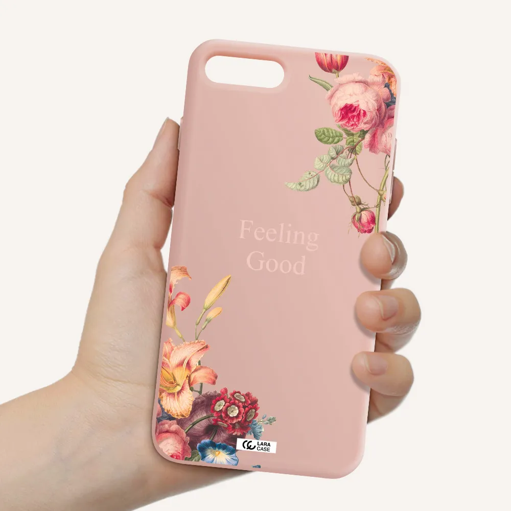 a close-up of flowers Apple iPhone 7 plus Silicone pastel pink Case