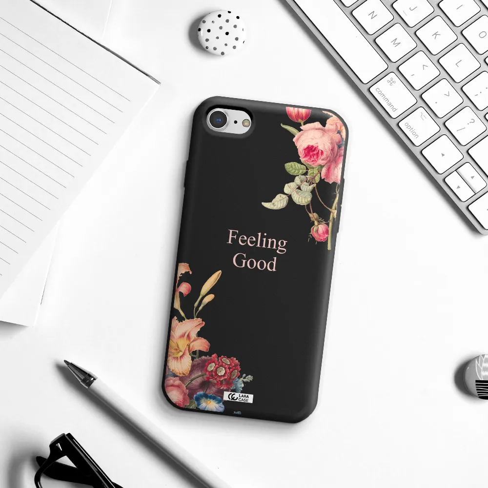 a close-up of flowers Apple iPhone 7 Silicone black Case
