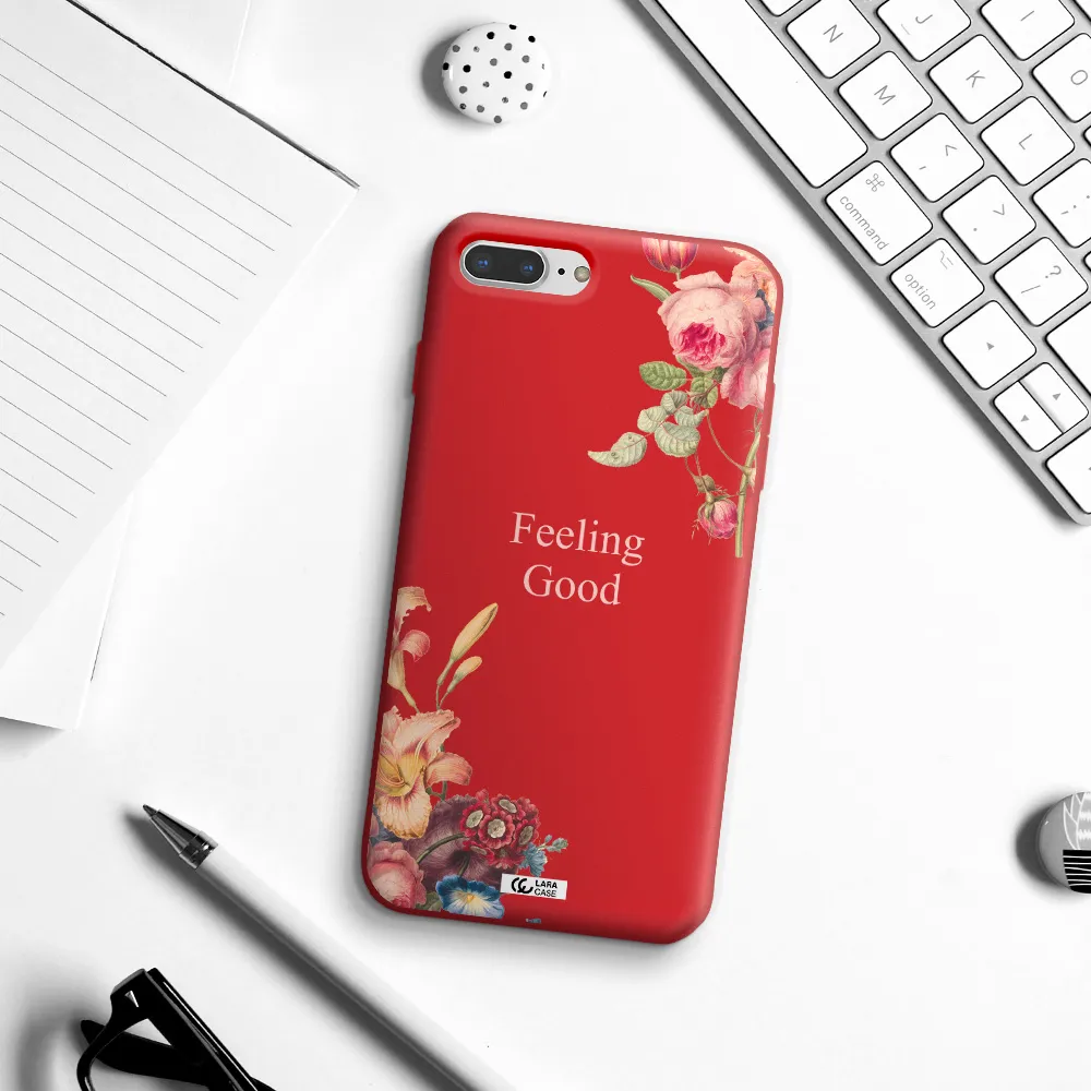 a close-up of flowers Apple iPhone 8 plus Silicone Imperial Red Case