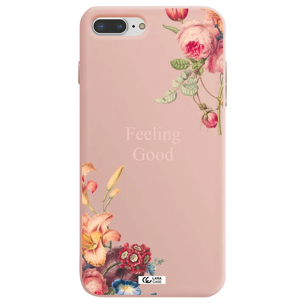 a close-up of flowers Apple iPhone 8 plus Silicone pastel pink Case