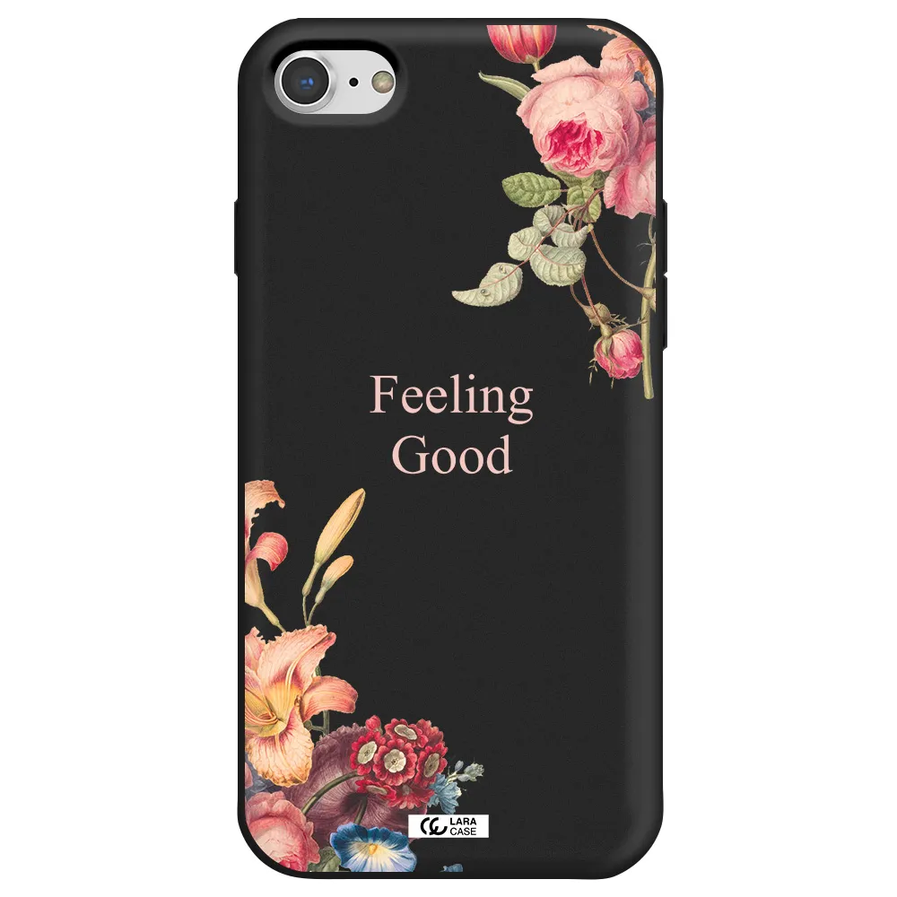 a close-up of flowers Apple iPhone 8 Silicone black Case