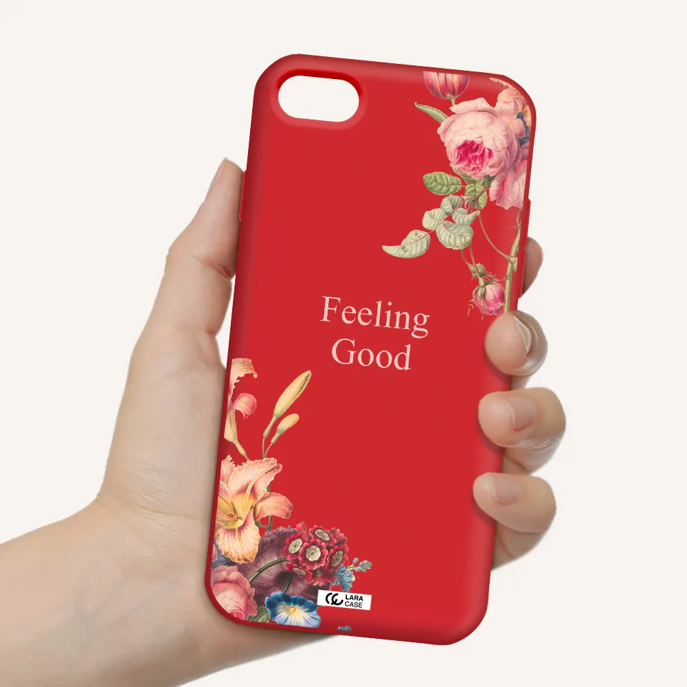 a close-up of flowers Apple iPhone 8 Silicone Imperial Red Case