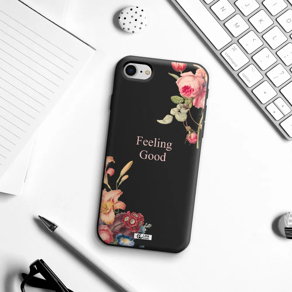 a close-up of flowers Apple iPhone se 2020 Silicone black Case