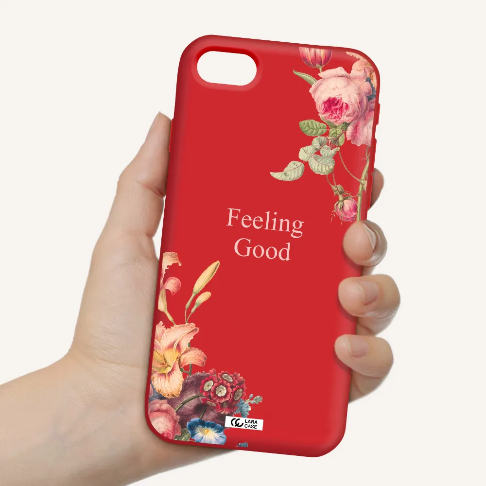 a close-up of flowers Apple iPhone se 2020 Silicone Imperial Red Case