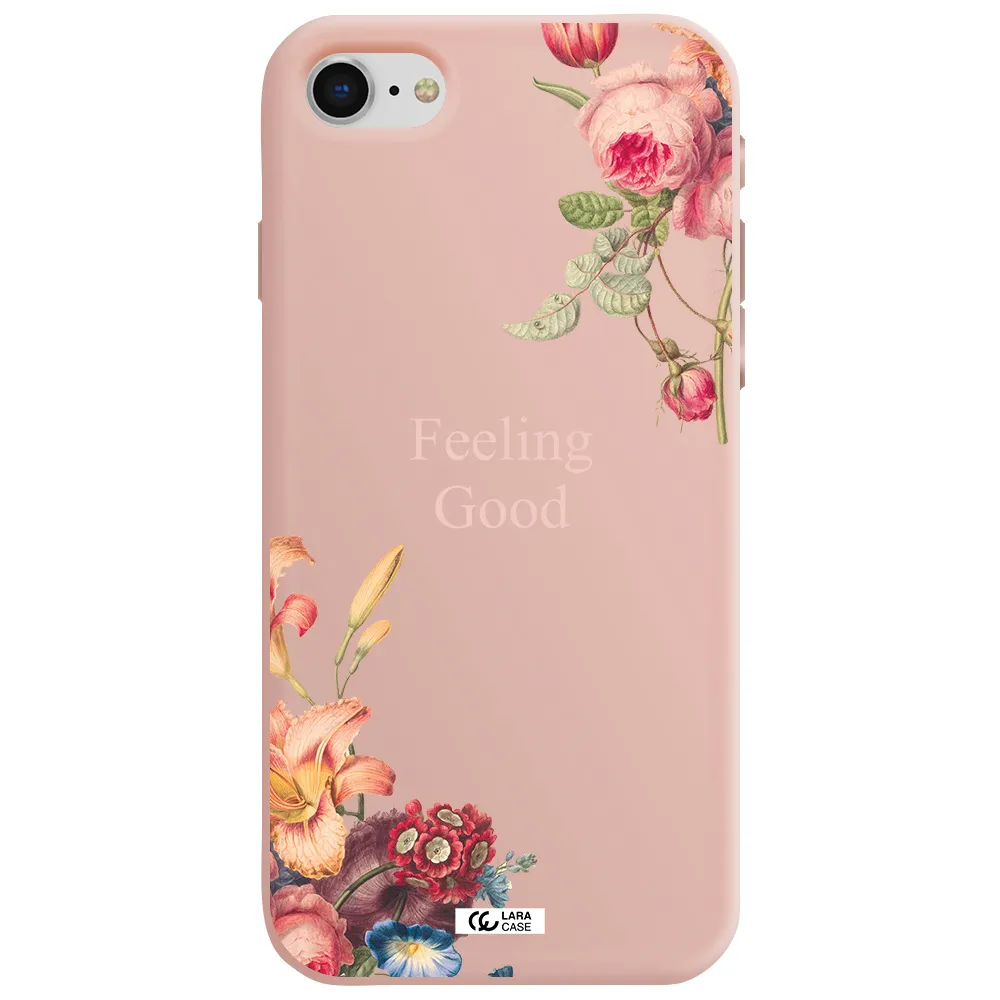 a close-up of flowers Apple iPhone se 2020 Silicone pastel pink Case