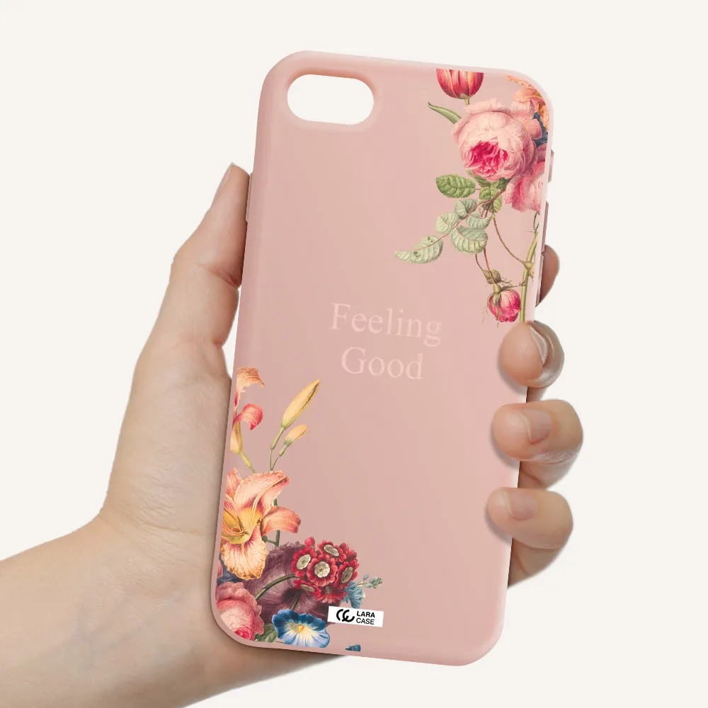 a close-up of flowers Apple iPhone se 2020 Silicone pastel pink Case