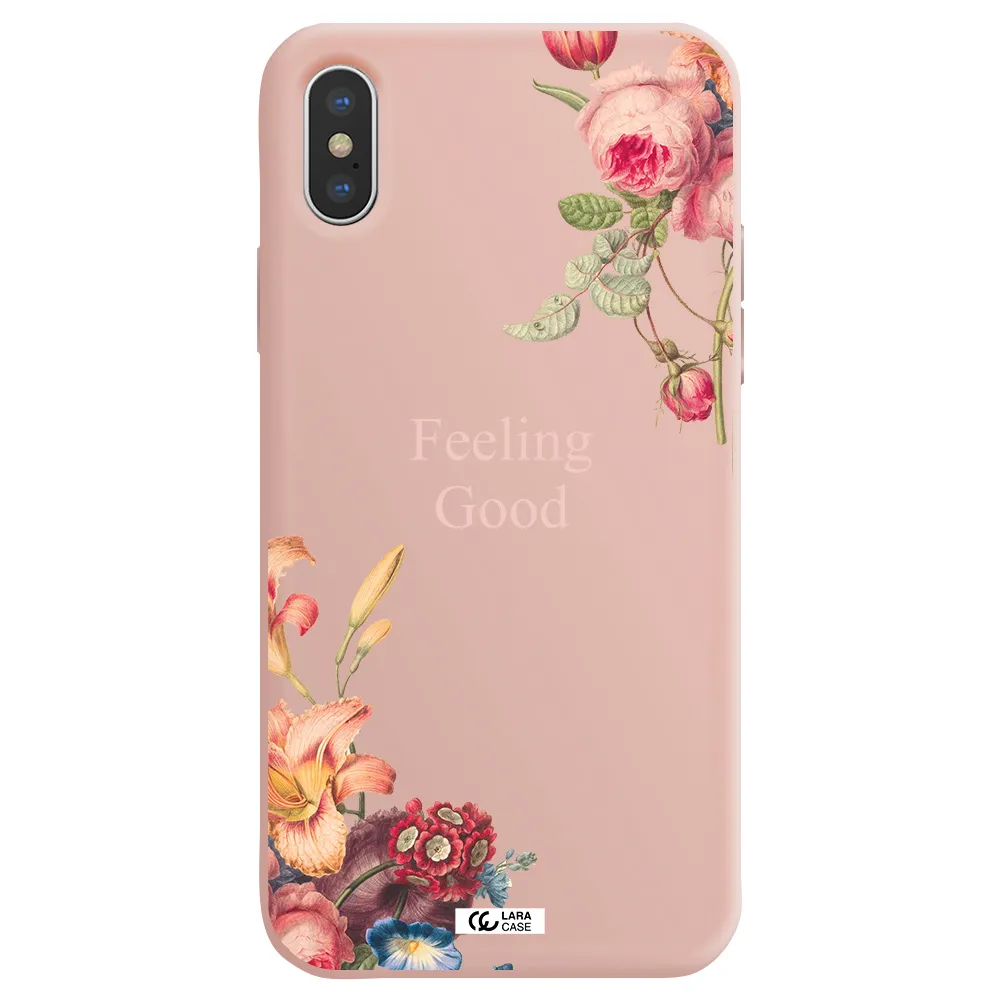 a close-up of flowers Apple iPhone X Silicone pastel pink Case
