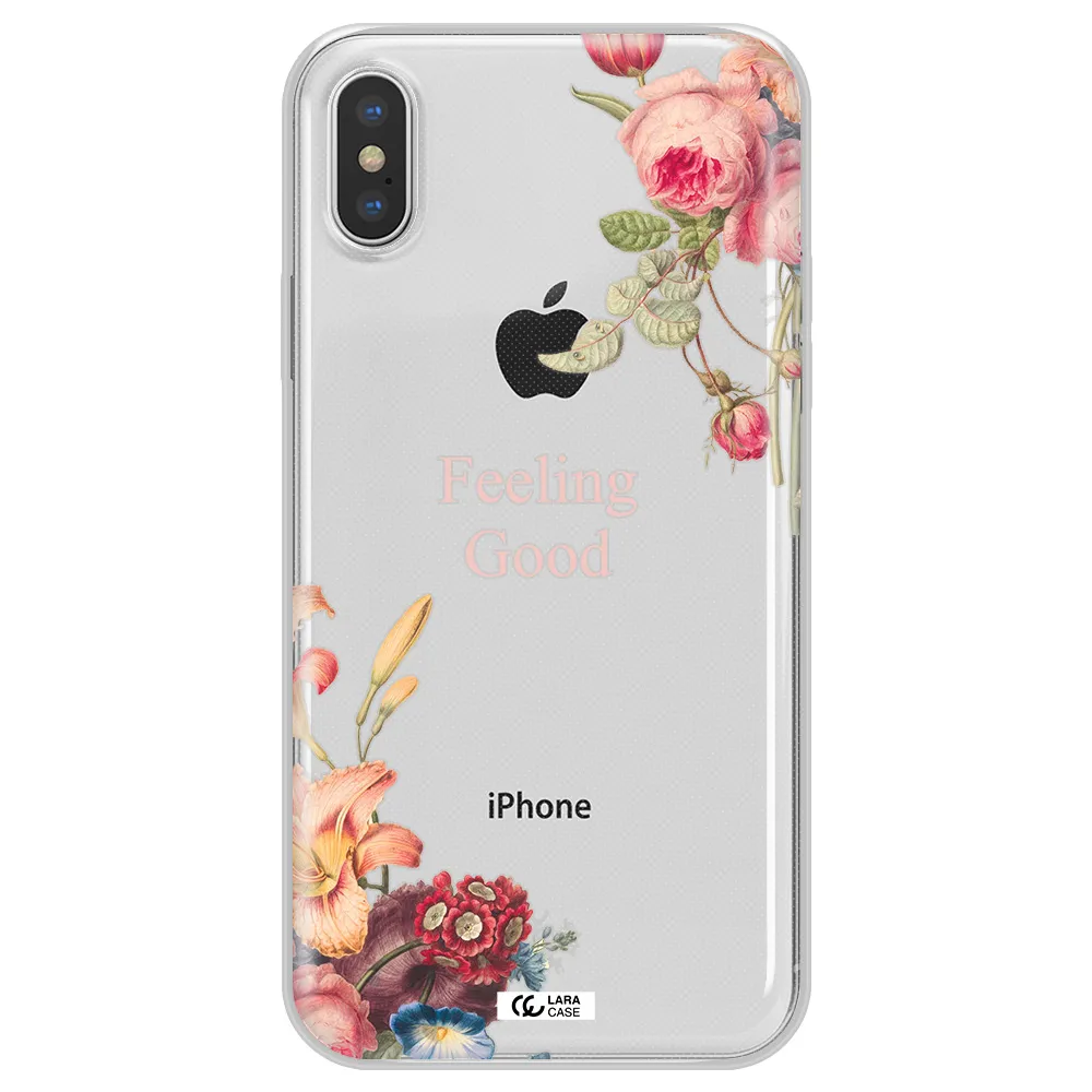 a close-up of flowers Apple iPhone XS Clear TPU Case