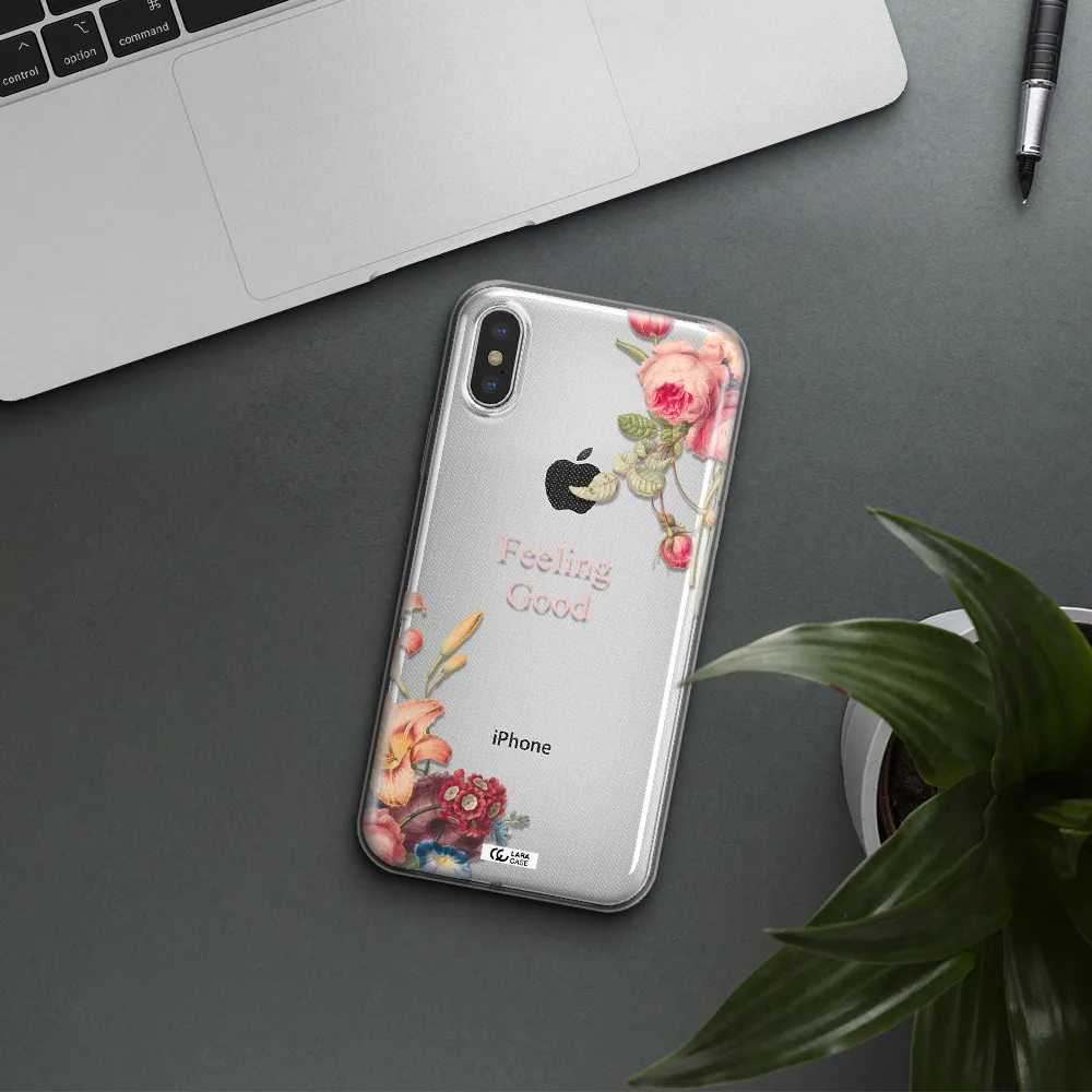 a close-up of flowers Apple iPhone XS Clear TPU Case