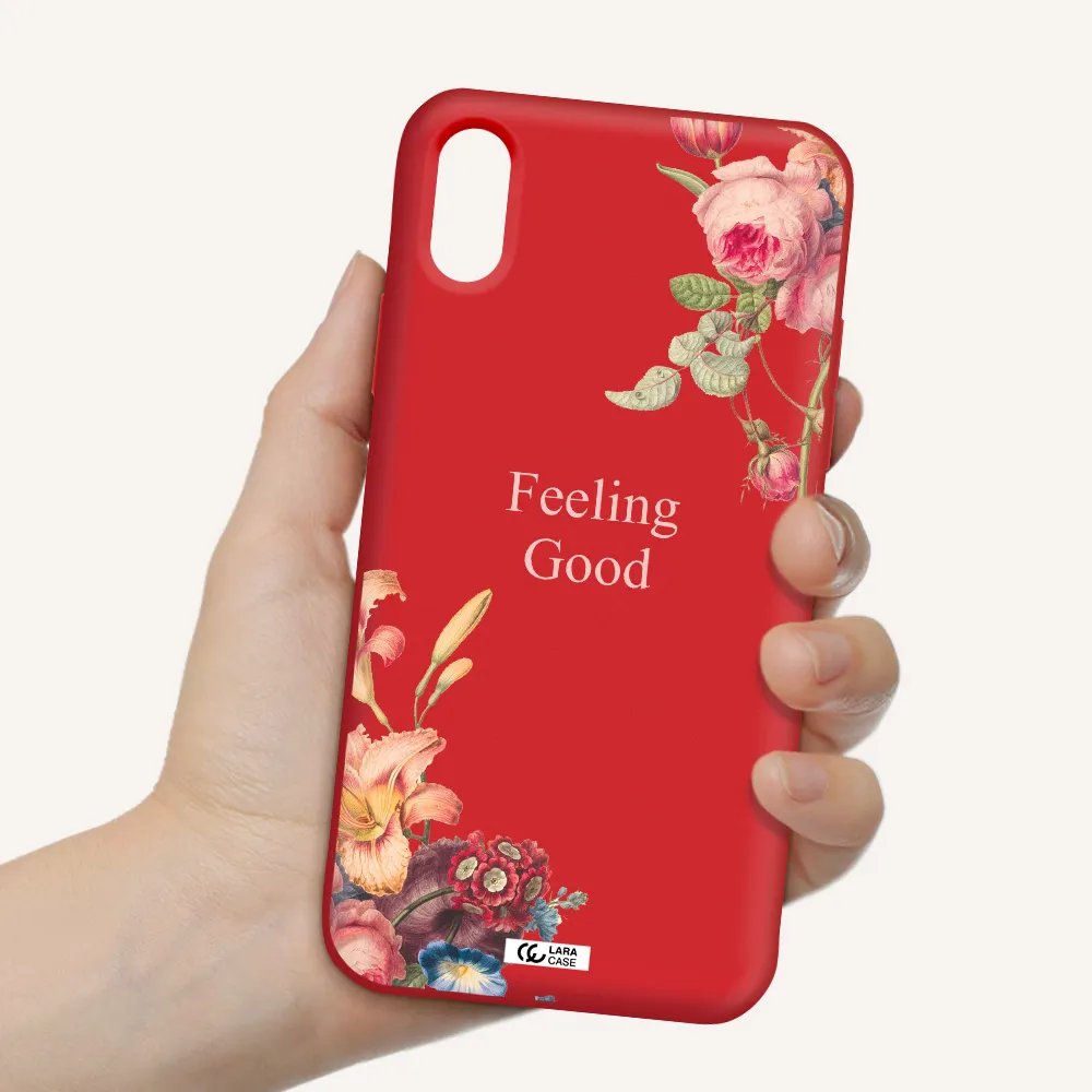 a close-up of flowers Apple iPhone XS Silicone Imperial Red Case