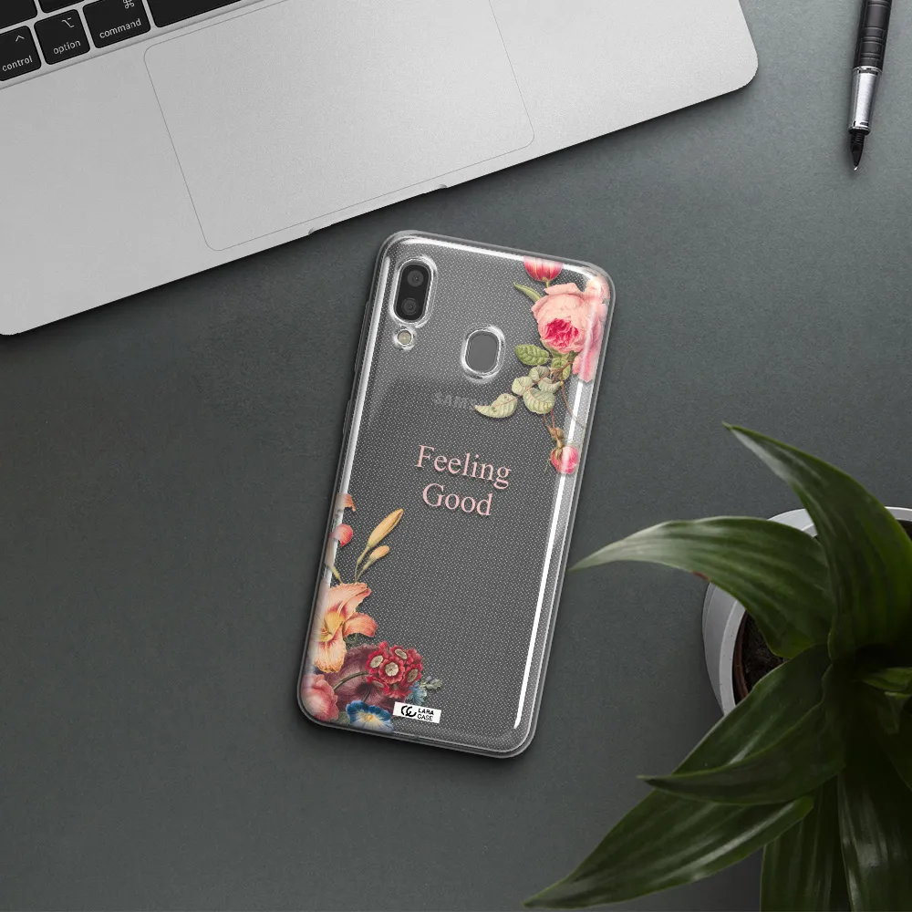 a close-up of flowers Samsung A20 Clear TPU Case