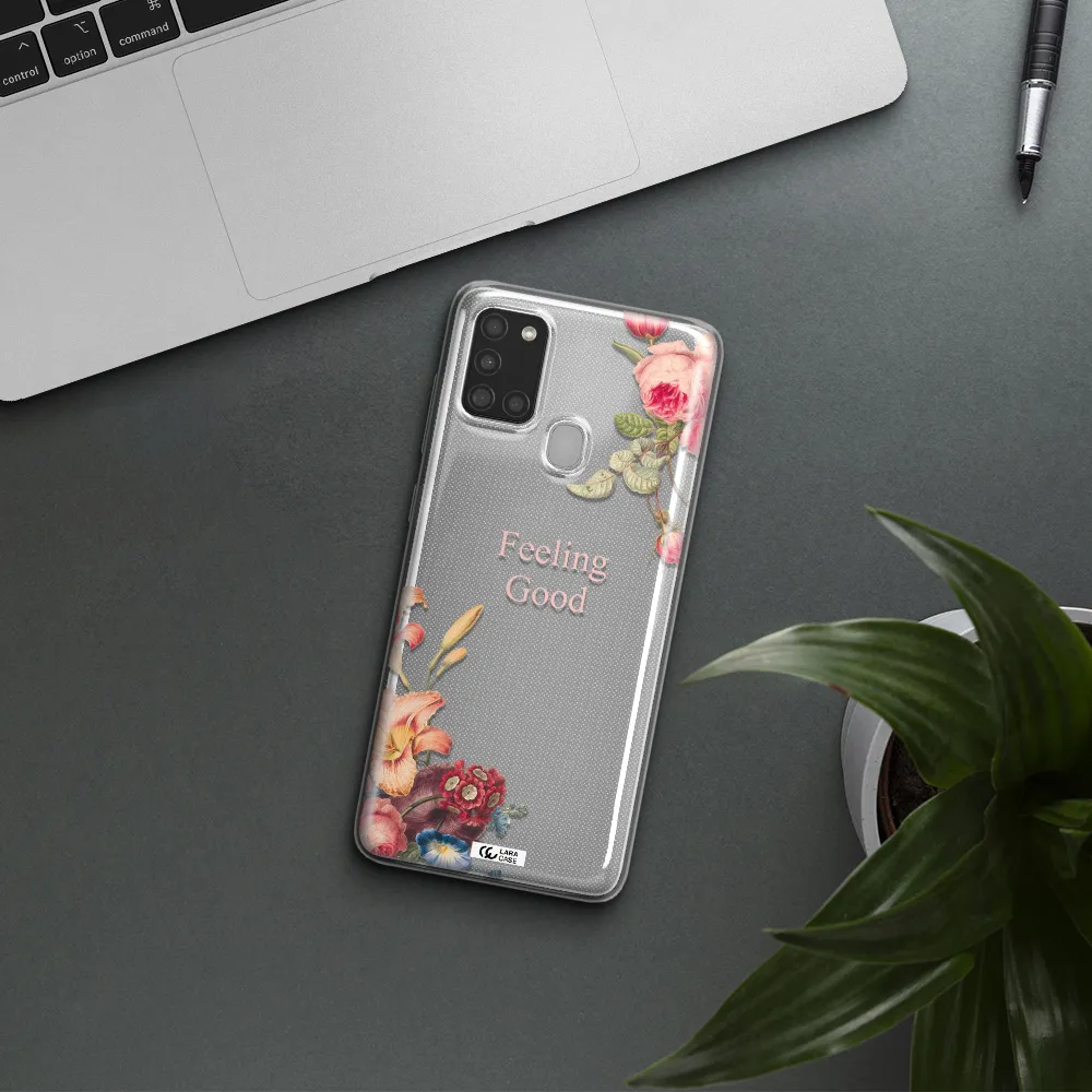 a close-up of flowers Samsung A21S Clear TPU Case
