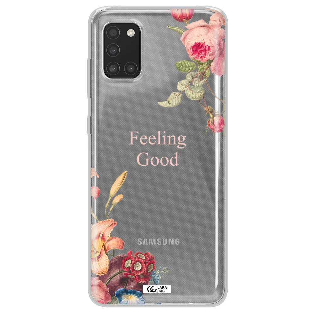 a close-up of flowers Samsung A31 Clear TPU Case