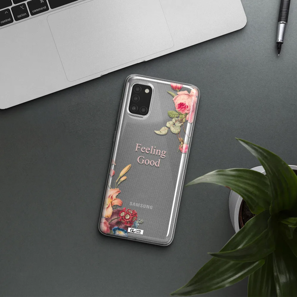 a close-up of flowers Samsung A31 Clear TPU Case