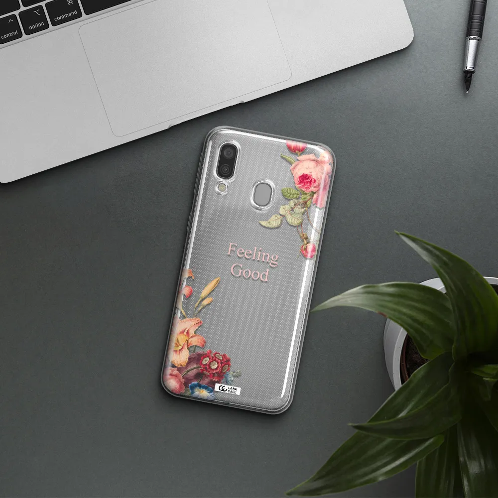 a close-up of flowers Samsung A40 Clear TPU Case