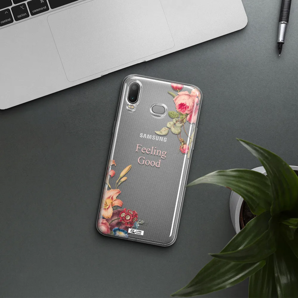 a close-up of flowers Samsung A6S Clear TPU Case