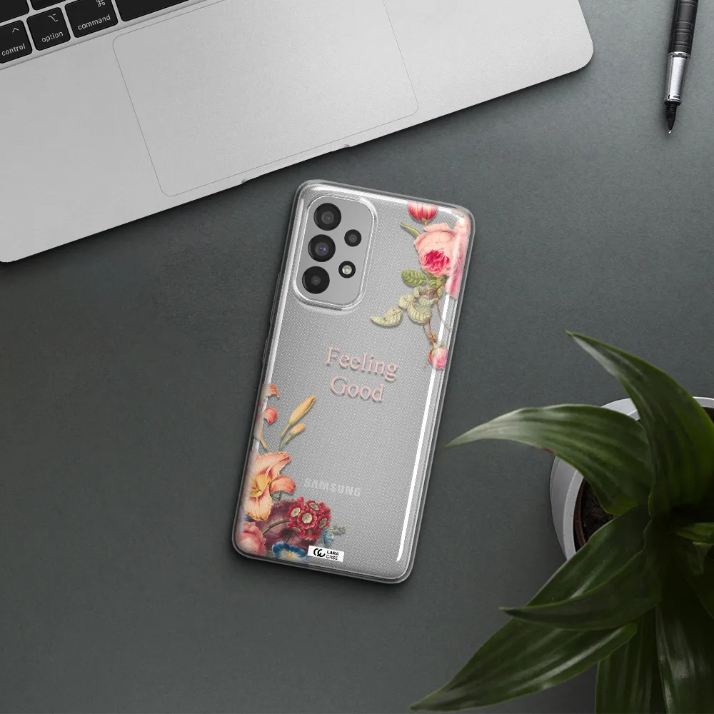 a close-up of flowers Samsung A73 Clear TPU Case