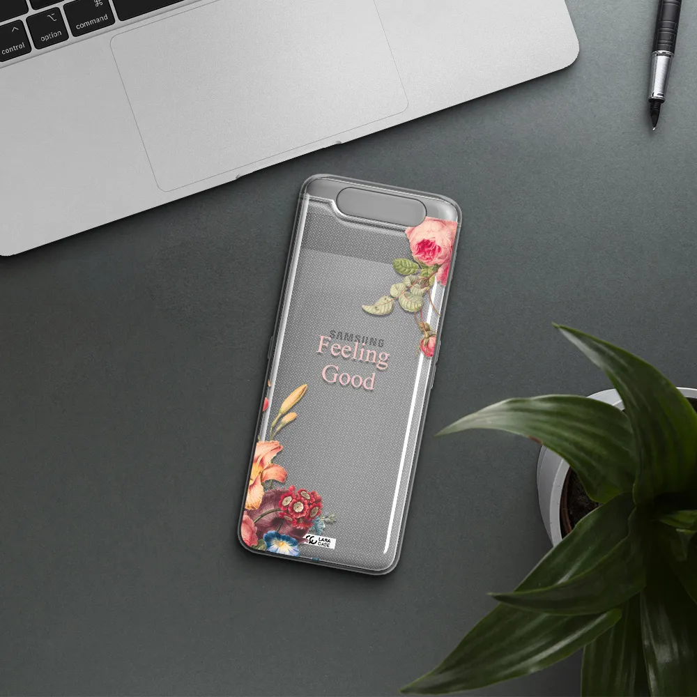 a close-up of flowers Samsung A80 Clear TPU Case