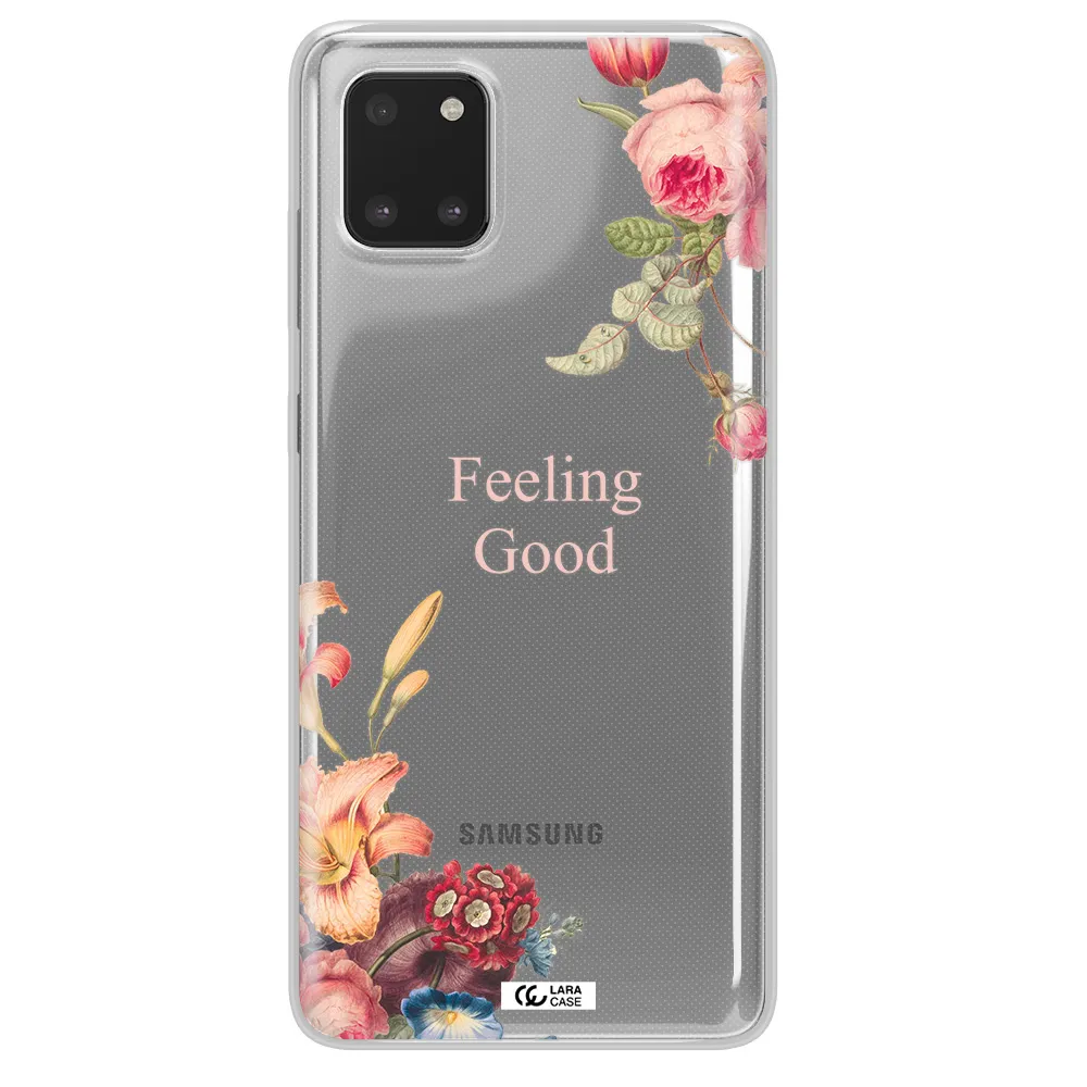 a close-up of flowers Samsung A81 Clear TPU Case