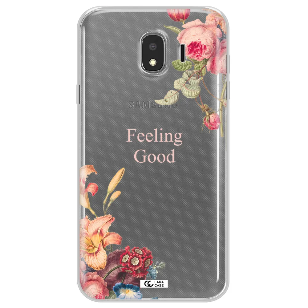 a close-up of flowers Samsung J4 Clear TPU Case