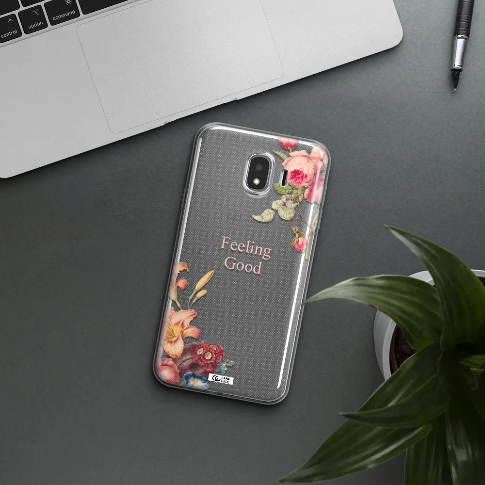 a close-up of flowers Samsung J4 Clear TPU Case