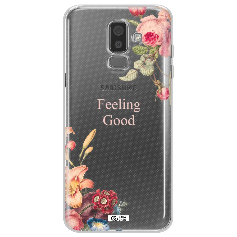 a close-up of flowers Samsung J8 Clear TPU Case