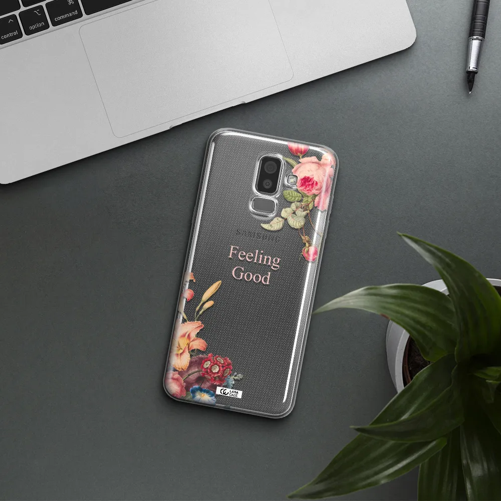 a close-up of flowers Samsung J8 Clear TPU Case