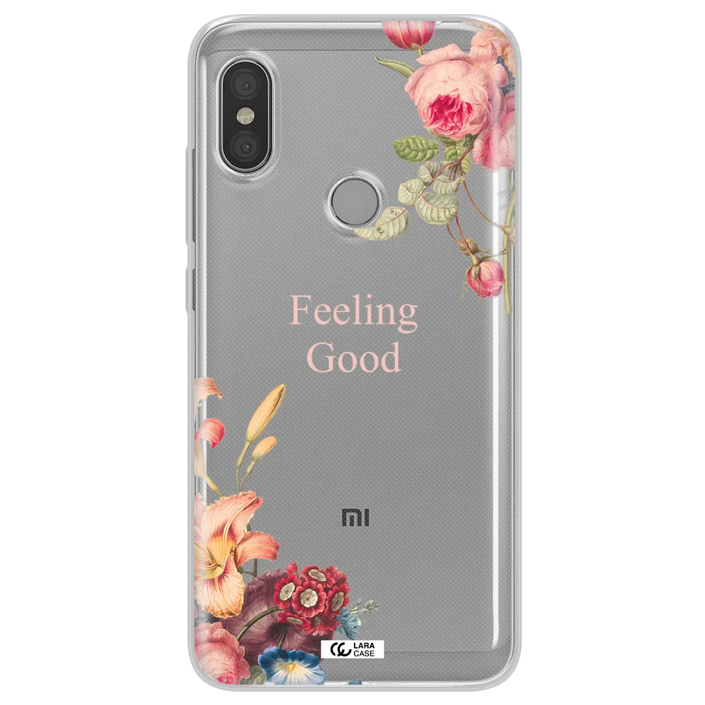 a close-up of flowers Xiaomi Redmi Note 6 Pro Clear TPU Case