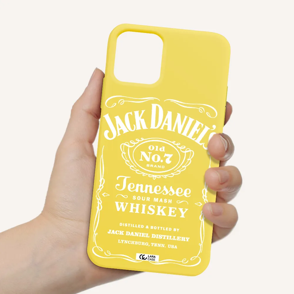 a white background with black dots Apple iPhone 11 pro max Silicone canary yellow Case