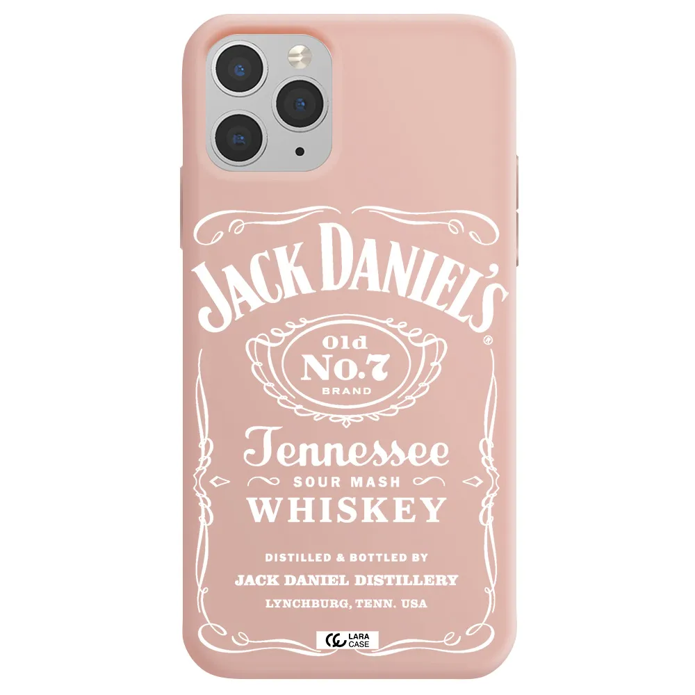 a white background with black dots Apple iPhone 11 pro Silicone pastel pink Case