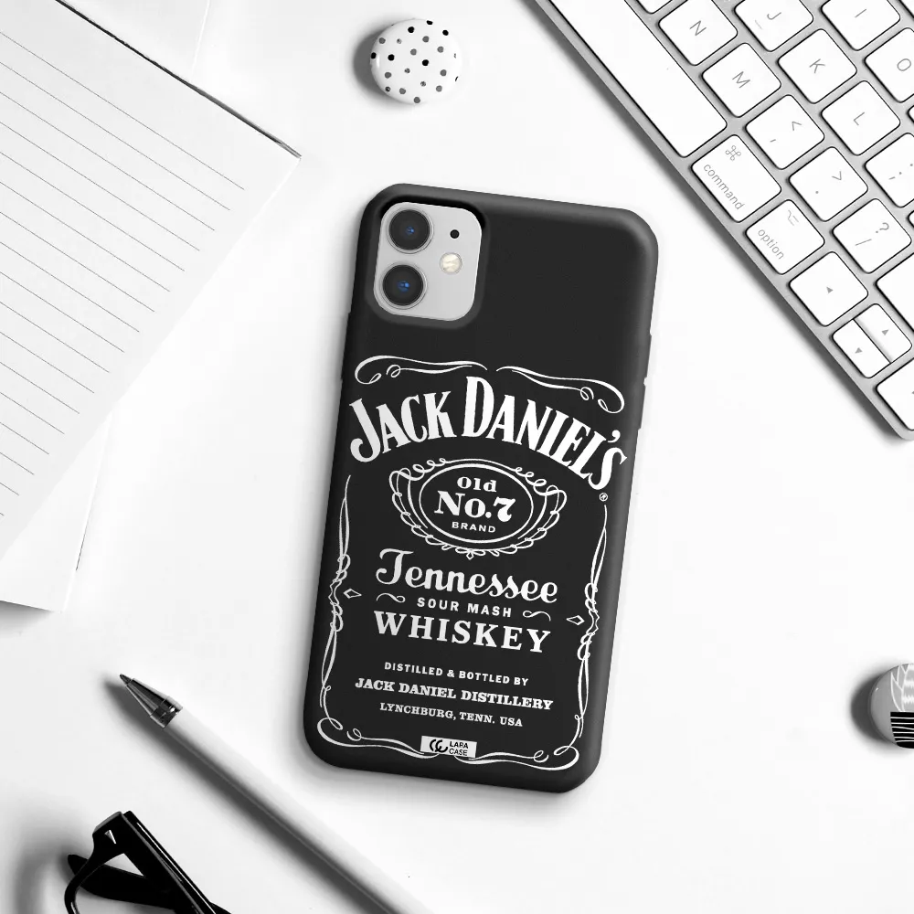 a white background with black dots Apple iPhone 11 Silicone black Case