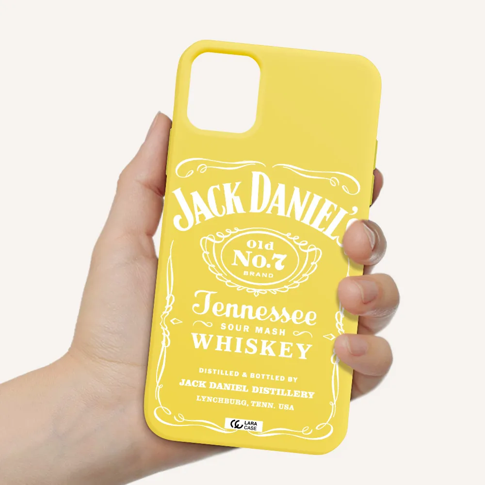 a white background with black dots Apple iPhone 11 Silicone canary yellow Case