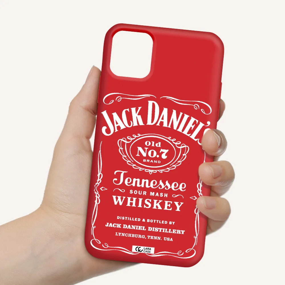 a white background with black dots Apple iPhone 11 Silicone Imperial Red Case