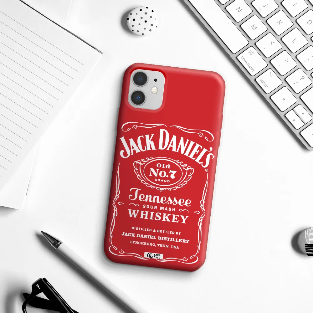 a white background with black dots Apple iPhone 11 Silicone Imperial Red Case