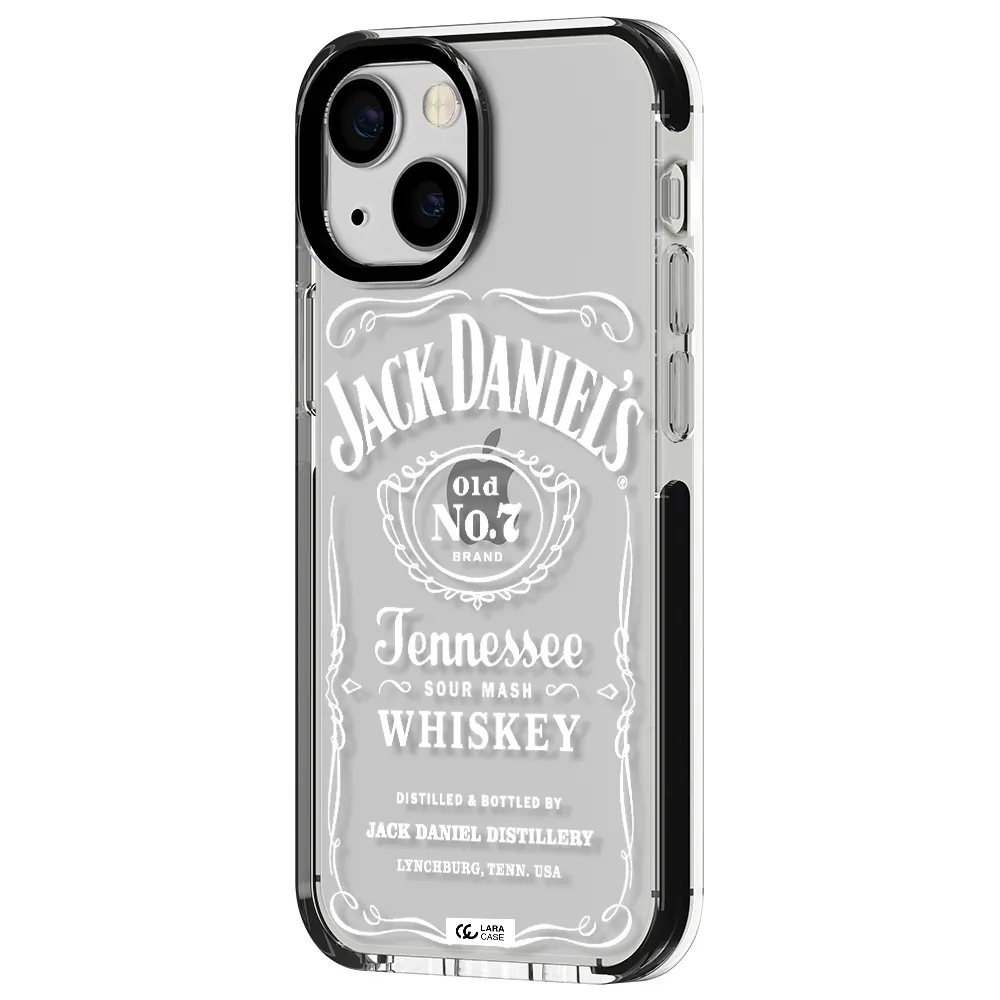 a white background with black dots Apple iPhone 13 mini impact black border Case